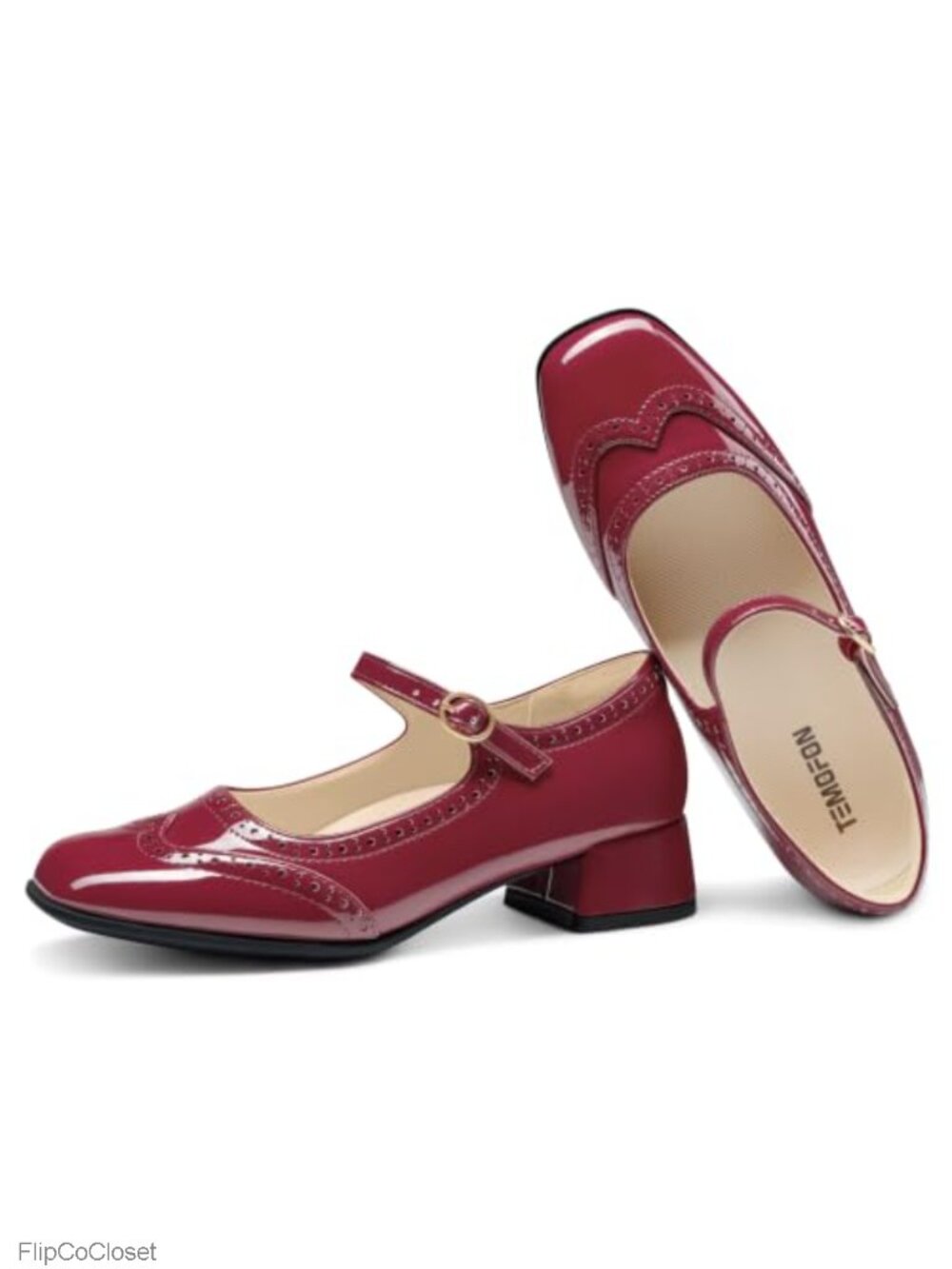 Women's Mary Jane Pumps with Arch Support Low Block Heel Slip Resistant Office